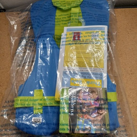 FULL THROTTLE TRADITIONAL DELUXE NEOPRENE INFANT VEST BLUE/GREEN -SEALED NEW! - Picture 2 of 9